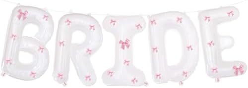 Pink Bow Bride Balloons 40 Inch for Wedding Decorations