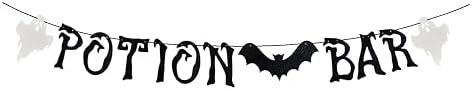 Black Glitter Potion Bar Halloween Banner