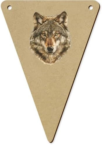 5-Pack Wolf Portrait Wooden Bunting Flags BN00089113