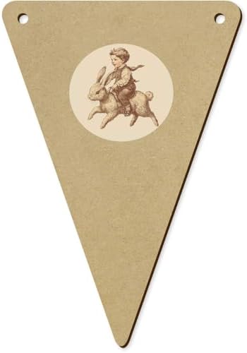 Azeeda 5 Piece 140mm Boy Riding Bunny Bunting Flags