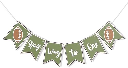 Football Half Birthday Banner for Boys 6 Months Celebration