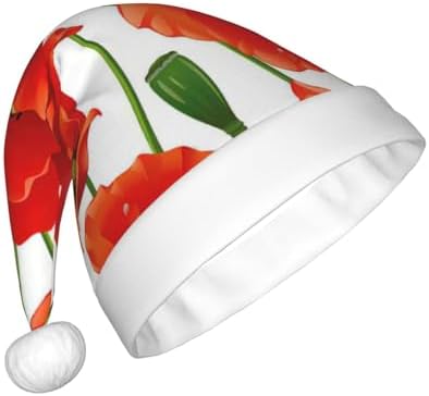 Personalized Flower Print Santa Hat for Women