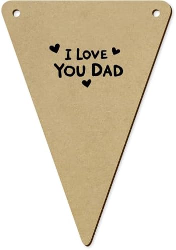 5 x 140mm I Love You Dad Wooden Bunting Flags