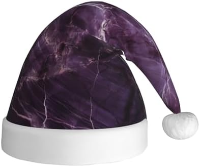 QINZHENG Purple Marble Print Santa Hat for Women Adult