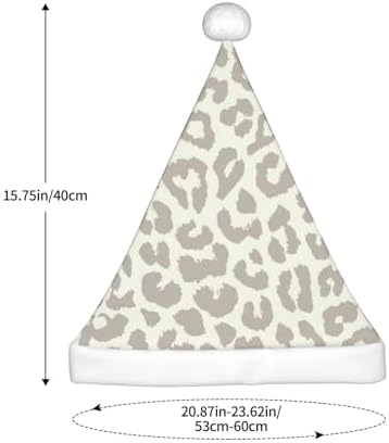 QINZHENG Brown Leopard Print Santa Hat for Women Adult