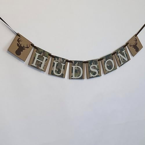 Custom Green Hunting Camp Banner for Birthday or Baby Shower