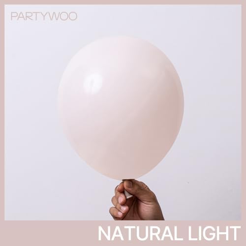 PartyWoo White Sand Balloons 142pcs Different Sizes Pack