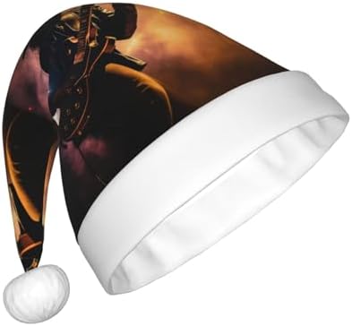 Personalized Santa Hat with Musical Guitar Print for Women