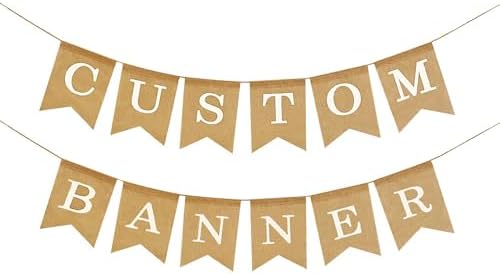 Custom Personalized Banner Durable Faux Burlap Party Decor