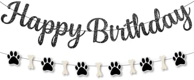 Dog Paw Happy Birthday Banner Decorations