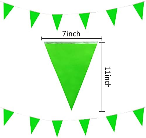 100 Feet Green Pennant Banners for Party Decorations