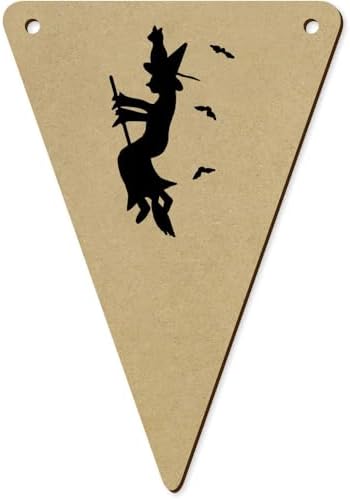 5 Halloween Witch and Her Cat Bunting Flags