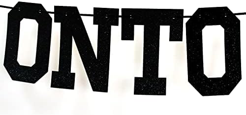Onto The Next Chapter Banner Black Glitter