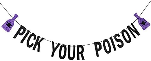 Black Glitter Pick Your Poison Halloween Banner 1
