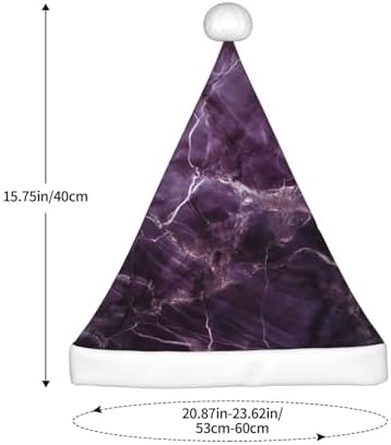 QINZHENG Purple Marble Print Santa Hat for Women Adult