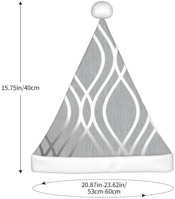 QINZHENG Silver Geometric Santa Hat for Women