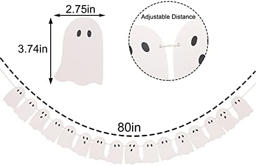 Halloween Ghost Garland 16 pcs Decor