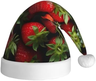 QINZHENG Personalized Santa Hat with Strawberry Print