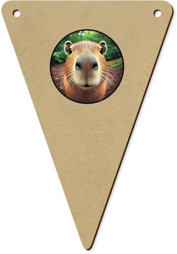 5 x 140mm Smiling Capybara Wooden Bunting Flags