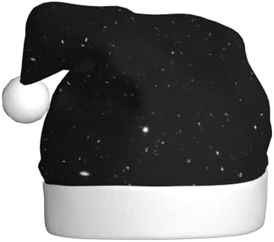 QINZHENG Personalized Santa Hat with Black Glitter Print for Women and Adults