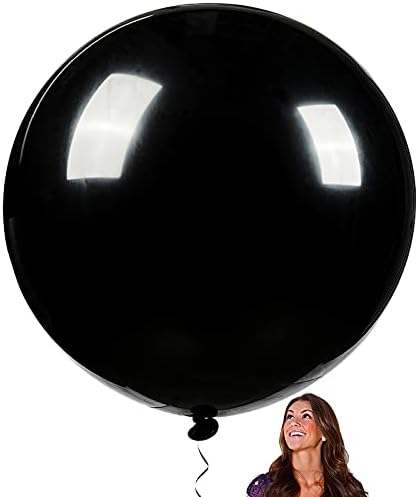 PartyWoo Extra Large Matte Black Latex Balloons 4pc 36 Inch