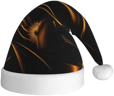 QinZheng Personalized Santa Hat Black Gold Velvet Plush