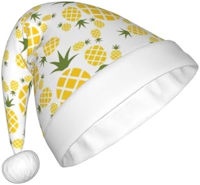 QINZHENG Pineapple Santa Hat Personalized Velvet Plush Christmas Hat for Women Adult