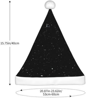 QINZHENG Personalized Santa Hat with Black Glitter Print for Women and Adults