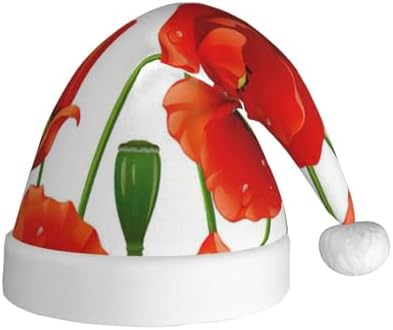 Personalized Flower Print Santa Hat for Women