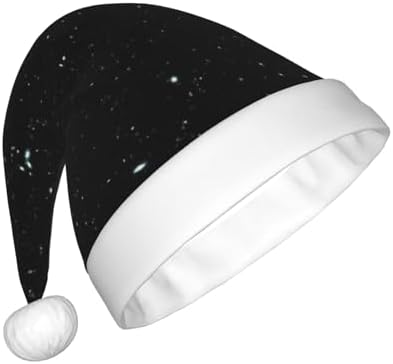 QINZHENG Personalized Santa Hat with Black Glitter Print for Women and Adults