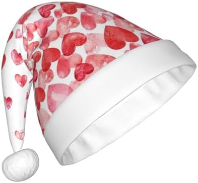 QINZHENG Falling Hearts Santa Hat for Women