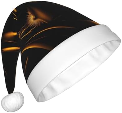 QinZheng Personalized Santa Hat Black Gold Velvet Plush