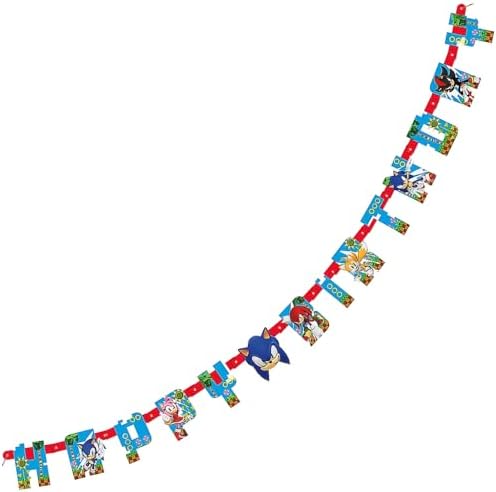Sonic the Hedgehog Happy Birthday Multicolor Jointed Banner