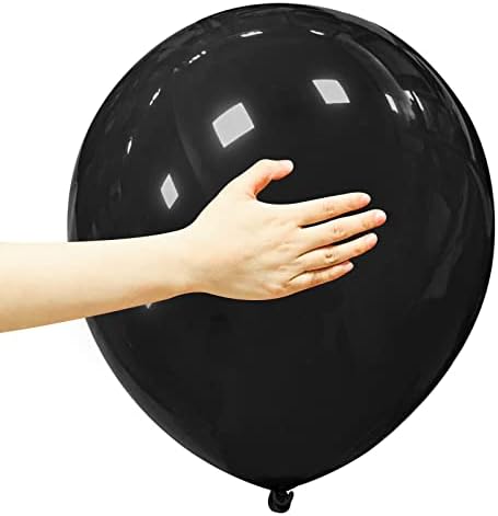 18 Inch Black Balloons 12 Pack for Party Decorations