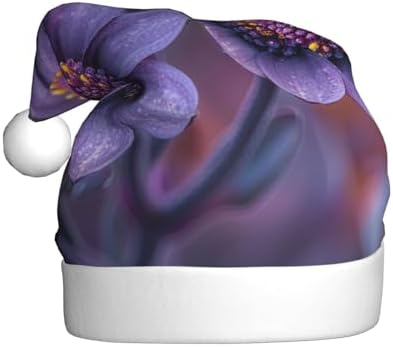 QINZHENG Personalized Santa Hat with Three Flowers Print