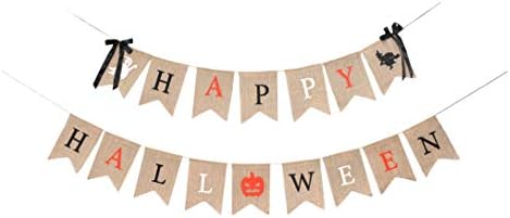 Mandala Crafts Happy Halloween Banner - 16 Letter Pennants Garland