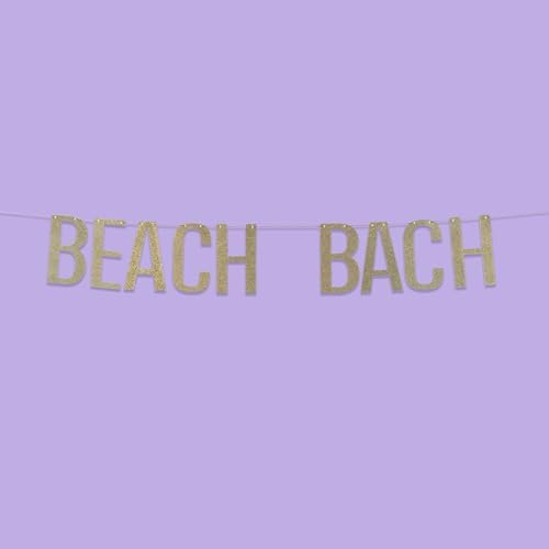 BEACH BACH Gold Glitter Banner - 5ft Pre-Assembled