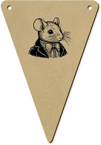 Azeeda 5 Pack Aristocratic Mouse Wooden Bunting Flags