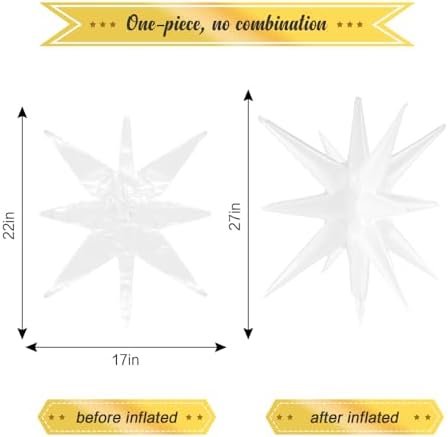 6 Pack 22 Inch Explosion Star Balloons for Parties