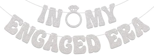 In My Engaged Era Silver Glitter Engagement Banner