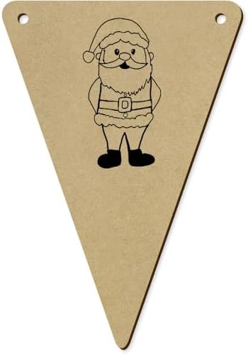 5pcs Father Christmas Wooden Bunting Flags BN00086416
