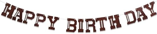 Football Birthday Banner with Rugby Stitching
