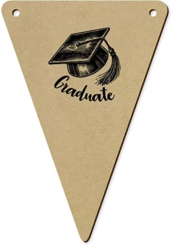 Azeeda 5x140mm University Graduate Mortar Board Wooden Bunting Flags