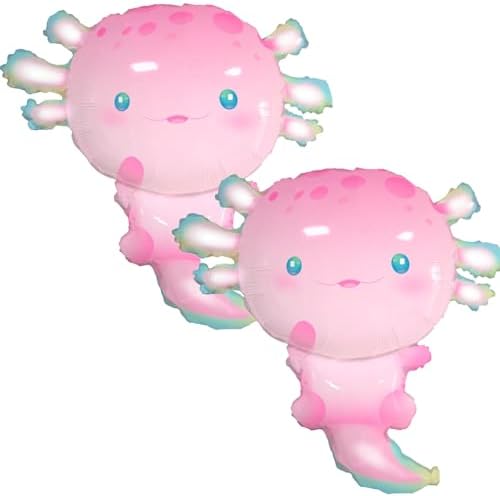 2pcs Axolotl Foil Balloons Birthday Party Decor
