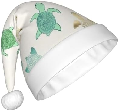 QINZHENG Personalized Santa Hat with Turtle Print