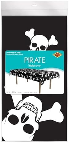 Beistle Pirate Print Table Cover 54x108 Inch