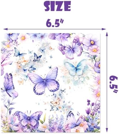Vetwo Butterfly Birthday Party Paper Napkins 60pcs
