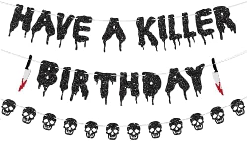 Glitter Have a Killer Halloween Party Decorations Banner