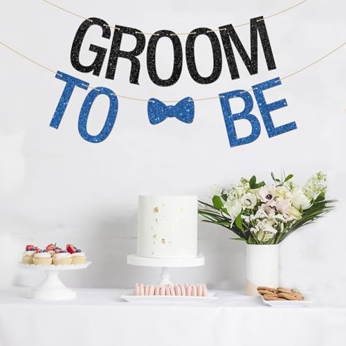 Funny Groom To Be Banner with Glitter Letters