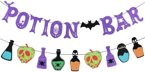 Purple Potion Bar Banner Halloween Decorations